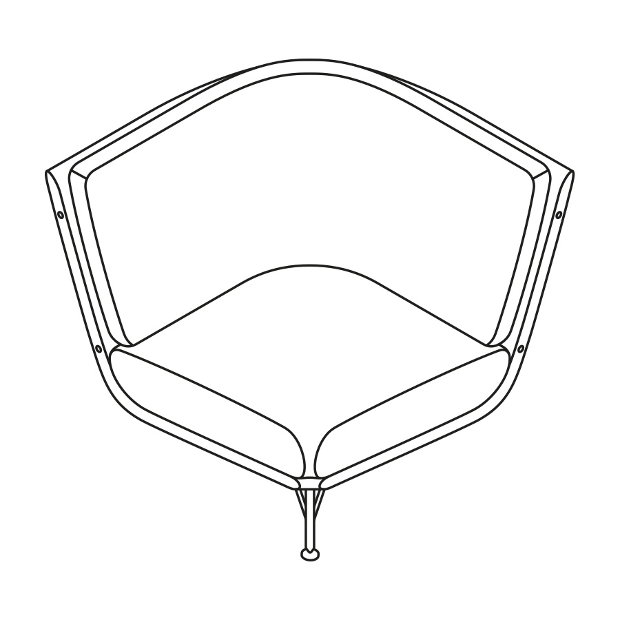 Un disegno isometrico dell’angolo Striad con schienale basso.