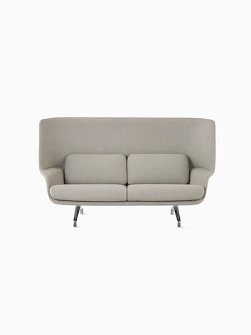 A two-seat, high-back Striad Sofa, viewed from the front.