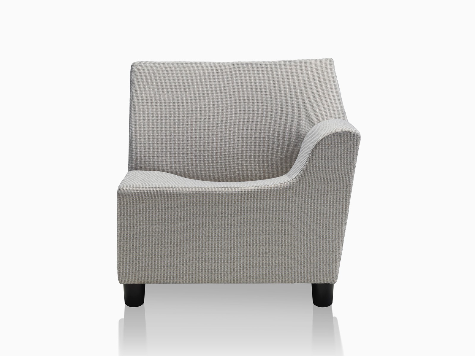 Gray corner component for Swoop modular seating. Gray corner component for Swoop modular seating.