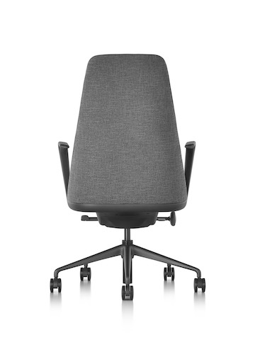 Black fabric Taper executive chair, viewed from the rear.