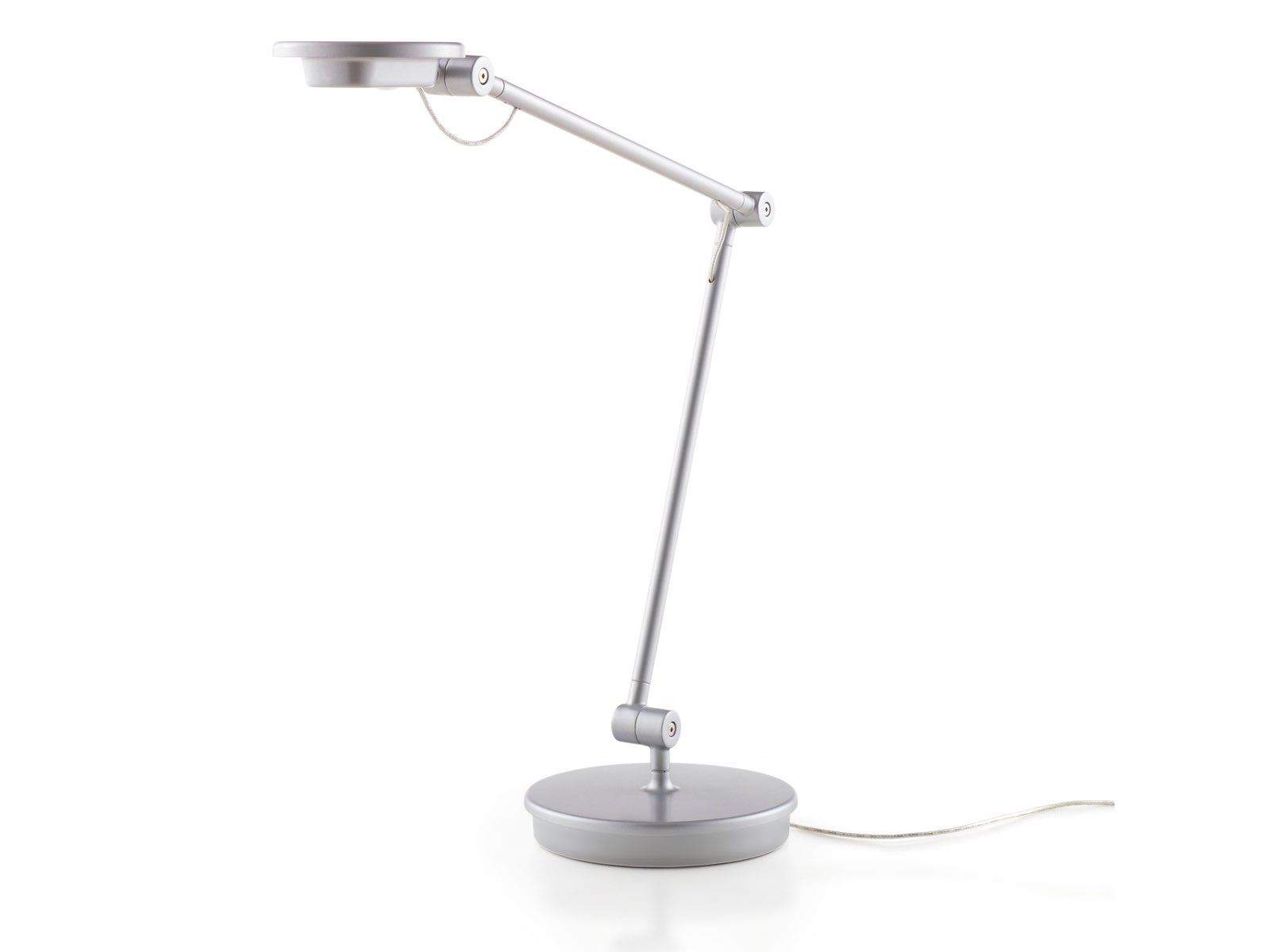 A silver Tone Personal Light with an articulating arm.