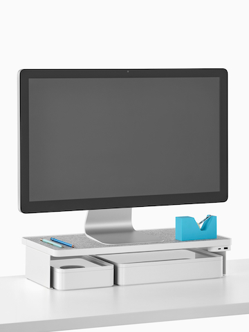 Uma prateleira de plataforma de monitoramento Ubi. Selecione para ir para a página do produto Ubi Monitor Platform Shelf.
