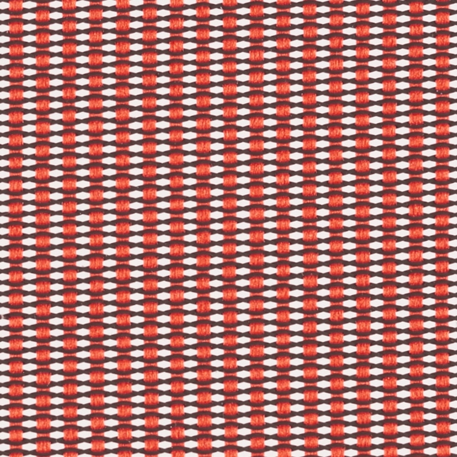 Imagem de amostra do tecido vermelho usado em cadeiras Verus. Selecione para ver todas as opções de tecidos na ferramenta de recursos do design.