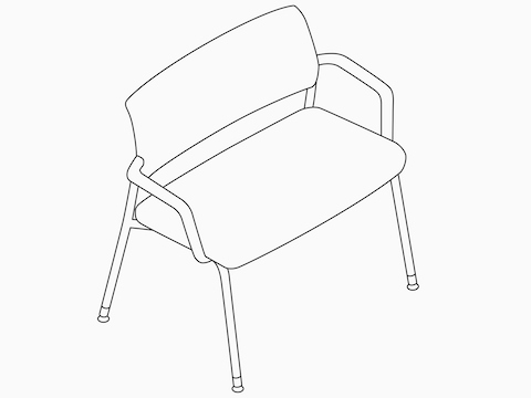 A line drawing of a Verus Plus Chair.
