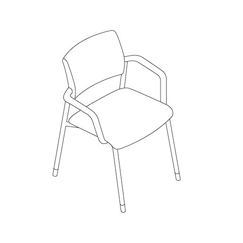 A line drawing of a Verus Side Chair.