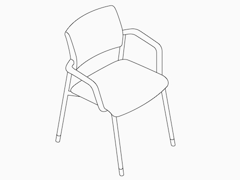 Desenho de linha de uma cadeira para visitantes Verus. Desenho de linha de uma cadeira para visitantes Verus.