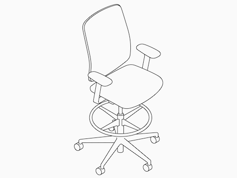 Dibujo de un taburete Verus. Dibujo de un taburete Verus.