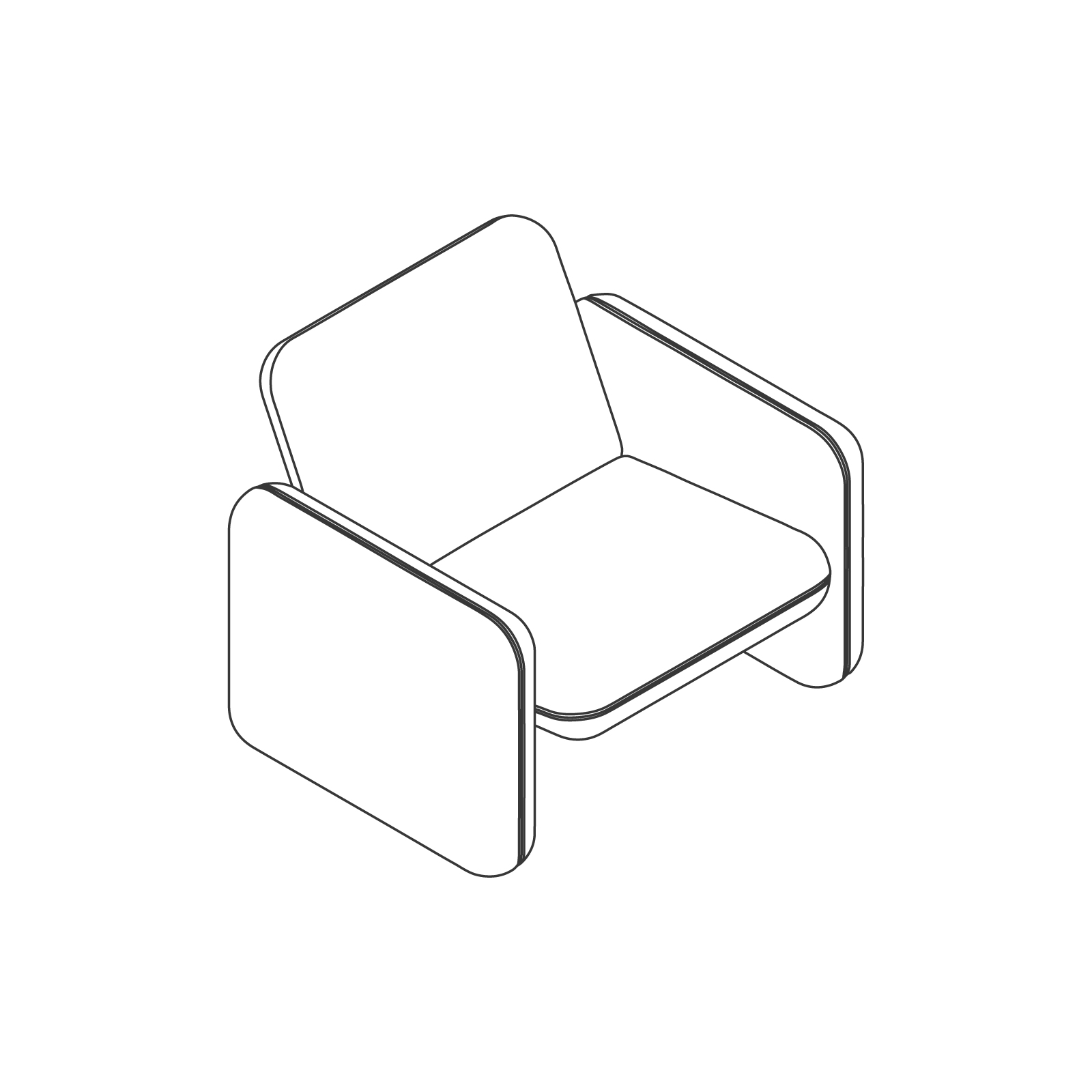A line drawing - Wilkes Modular Sofa Group–Chair