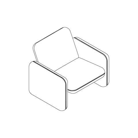 A line drawing - Wilkes Modular Sofa Group–Chair