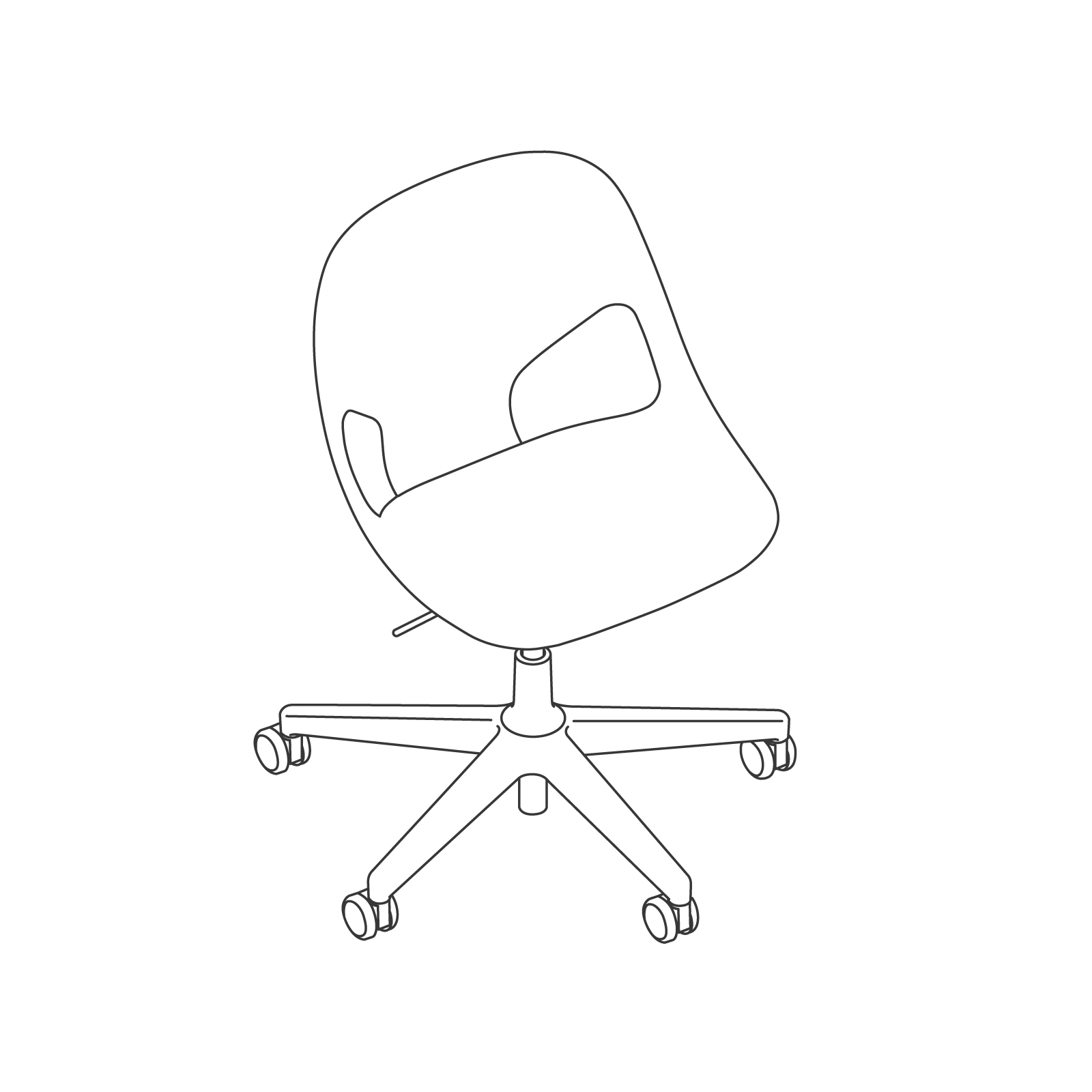 Eine Zeichnung - Zeph Stuhl – ohne Armlehnen