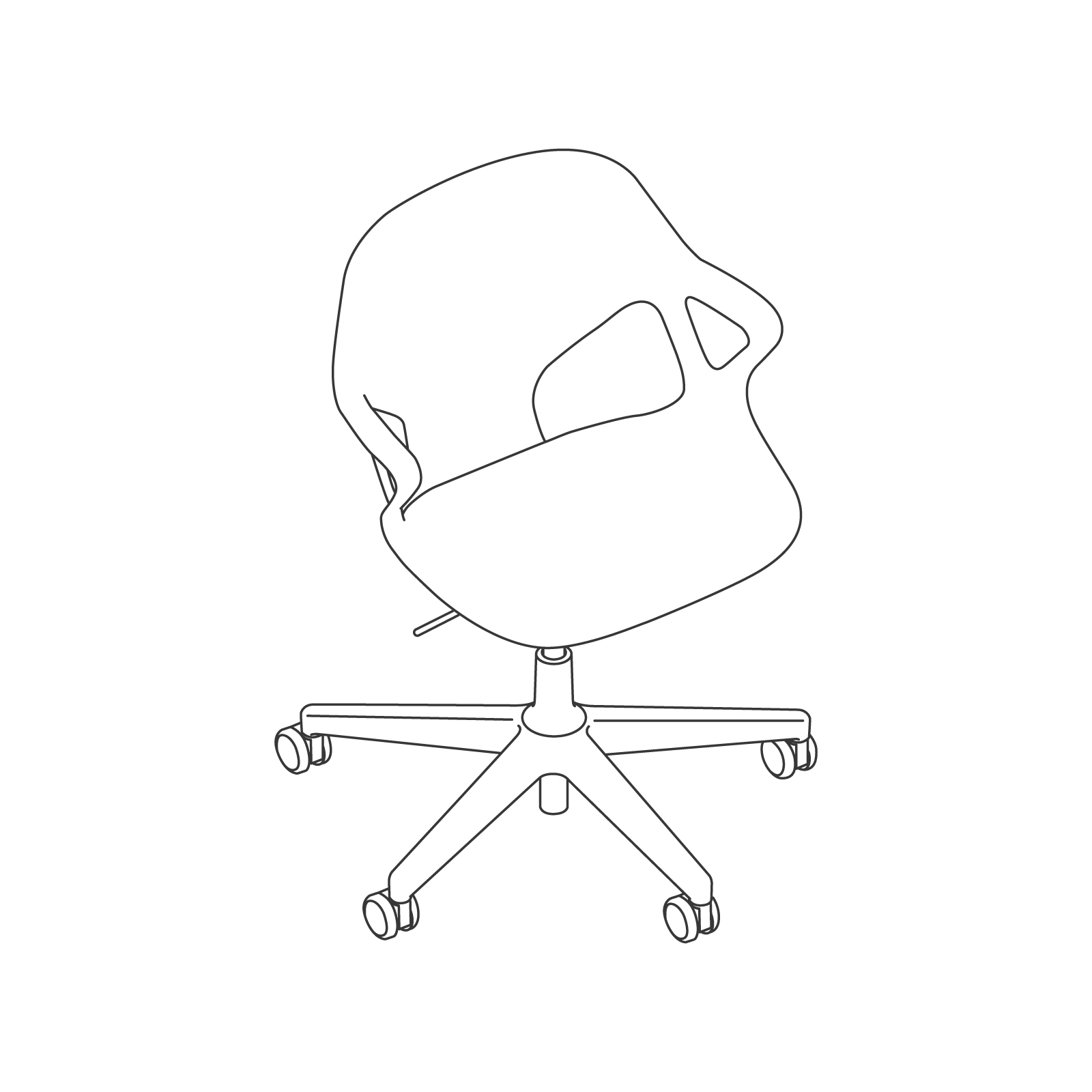 A line drawing - Zeph Chair–With Arms