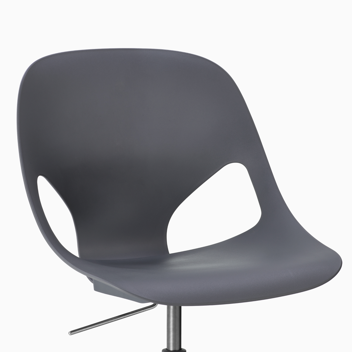 Angled view of Zeph Chair in Carbon