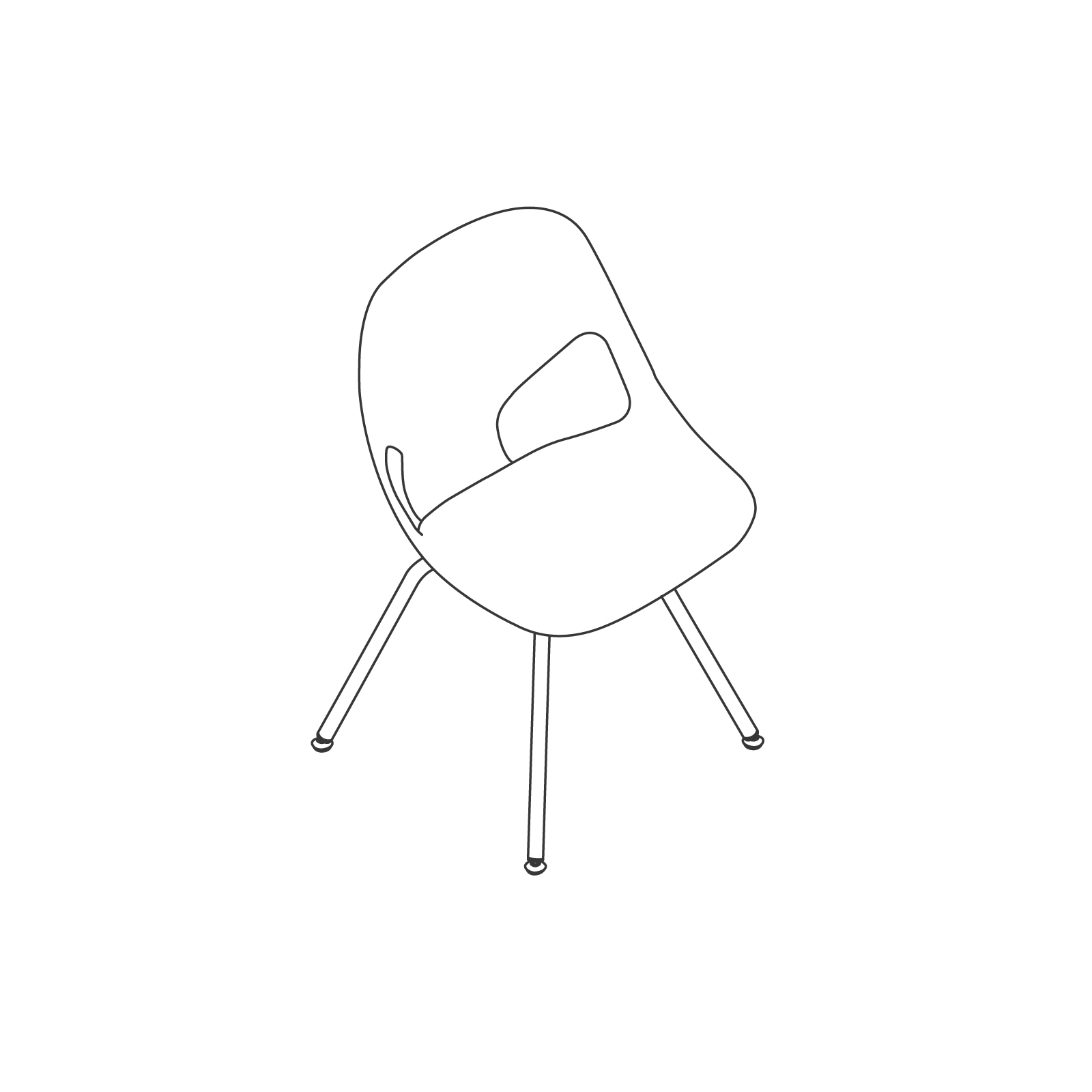 Eine Zeichnung - Zeph Besucherstuhl – ohne Armlehnen