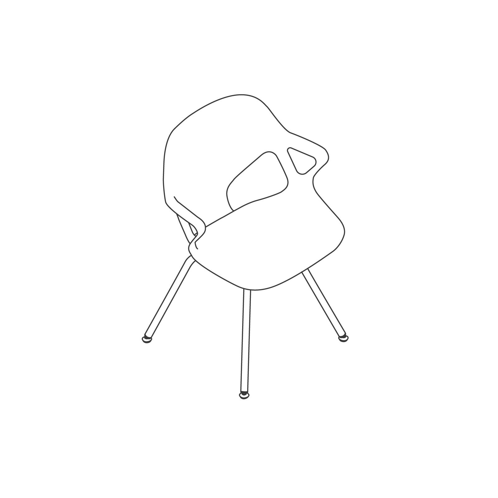 A line drawing - Zeph Side Chair–With Arms