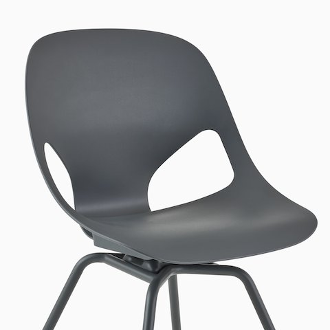 Angled view of Zeph Side Chair without arms in Carbon