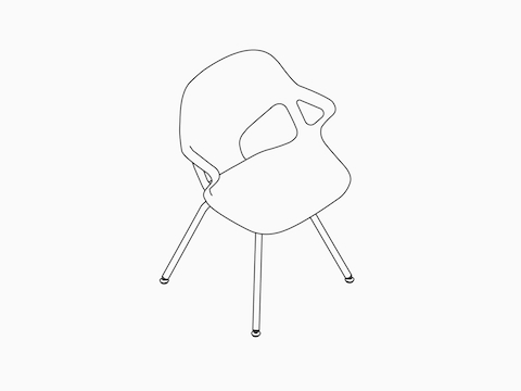 Dibujo en líneas: silla para visitas Zeph: con brazos