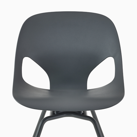 Front view of Zeph Side Chair without arms in Carbon