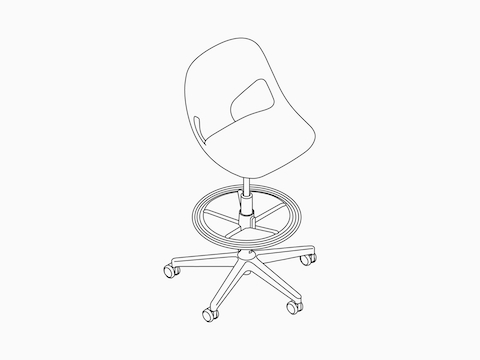 Line drawing of Zeph stool armless Line drawing of Zeph stool armless