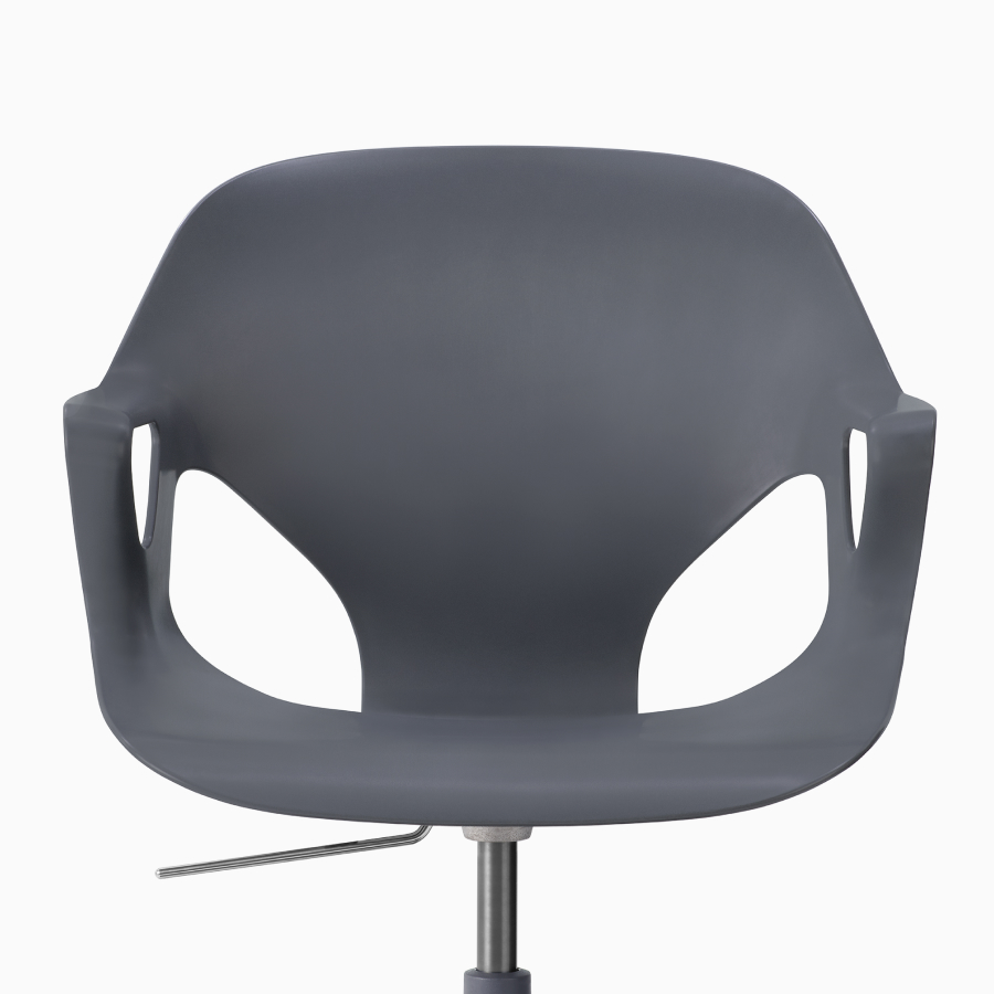 Front view of Zeph Chair in Carbon