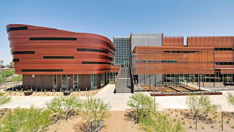 An exterior view of GateWay Community College during the daytime. 