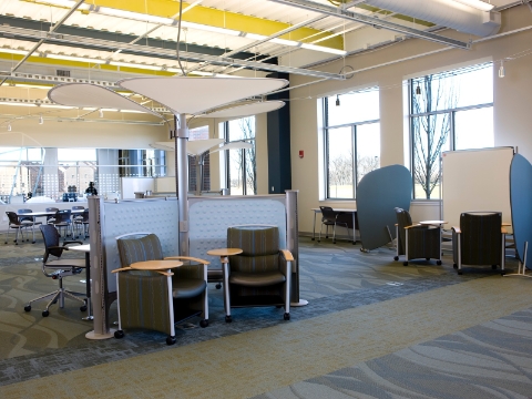 Round-up lounge chairs from Brandrud sit just outside of a Resolve screen. Round-up lounge chairs from Brandrud sit just outside of a Resolve screen.