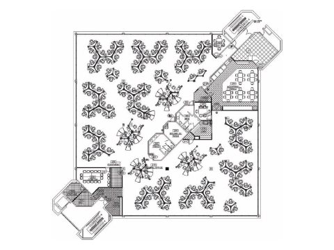 Une illustration montrant une disposition organique de bureau comme alternative à une version linéaire.