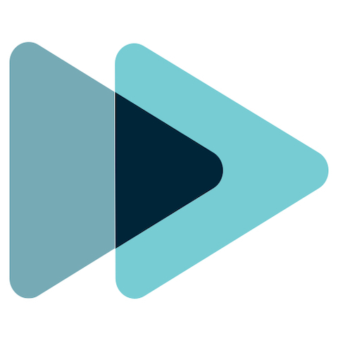Two overlapping triangles in different shades of blue. Two overlapping triangles in different shades of blue.