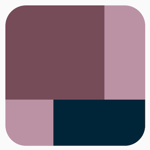 A square with rounded edges. A square with rounded edges.