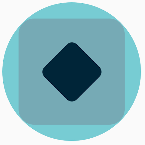 A blue circle with squares contained inside. A blue circle with squares contained inside.