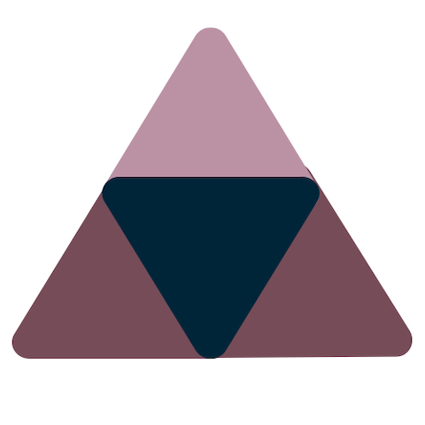 A set of triangles in various colors. 