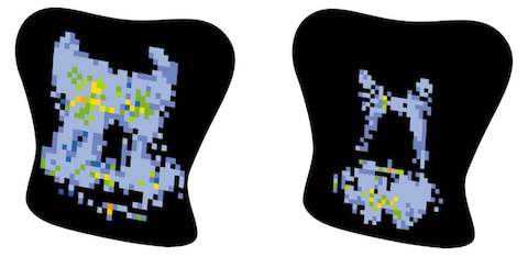 A graphic displaying how the Mirra chair alleviates pressure points. 