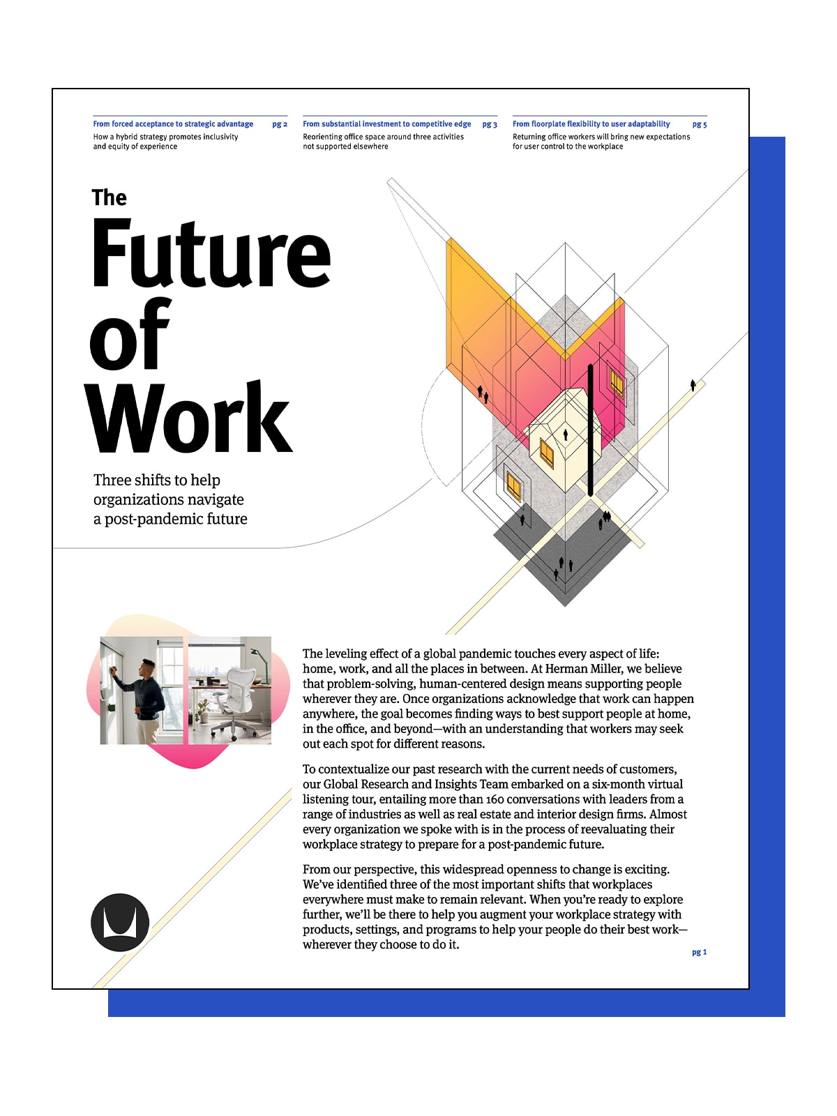 Cover image of the PDF download of the Future of Work: Looking Forward report.