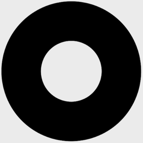 A thick black circle shape that symbolizes individual focus.