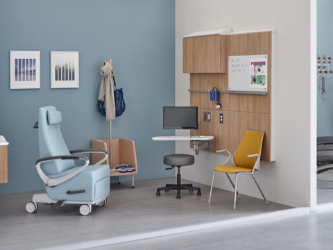 Compass System tiles support technology and equipment in an exam room. 