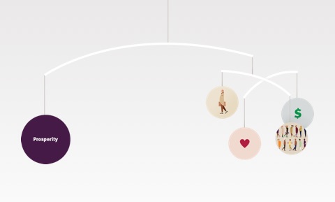 A depiction of a mobile with the word A depiction of a mobile with the word