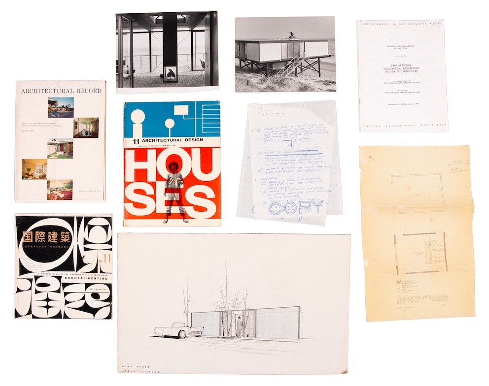 Receipts, sketches, photographs, publications, and other ephemera chronicling the design of the Hunt House, collected by Elizabeth Hunt.