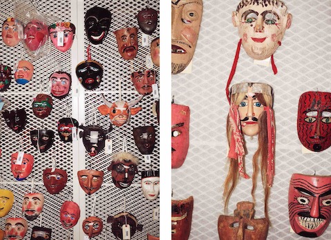 Vintage masks from Mexico are carefully cataloged and stored in the museum's basement.