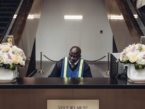 The front desk of AIG headquarters in Manhattan. The front desk of AIG headquarters in Manhattan.