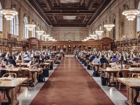 The Rose Main Reading Room at New York Public Library.