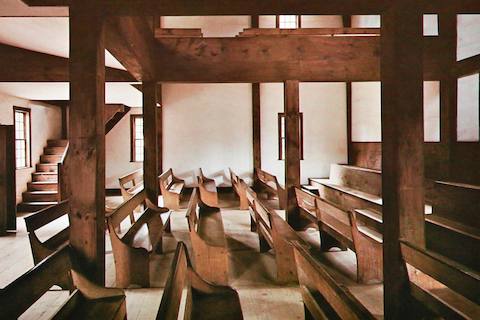 Quaker meetinghouse in old Sturbridge Village, Massachusetts. Quaker meetinghouse in old Sturbridge Village, Massachusetts.