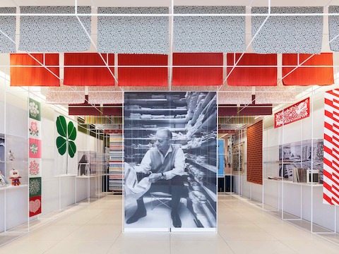 The space was produced with Brooklyn-based design firm Standard Issue. An archival exhibit introduces visitors to Girard's many talents and diverse body of work. The space was produced with Brooklyn-based design firm Standard Issue. An archival exhibit introduces visitors to Girard's many talents and diverse body of work.