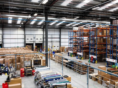 Interior view of PortaMill's factory floor. Interior view of PortaMill's factory floor.