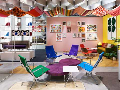 Archival work from Girard's 1967 furniture group as well as new furnishings. Archival work from Girard's 1967 furniture group as well as new furnishings.