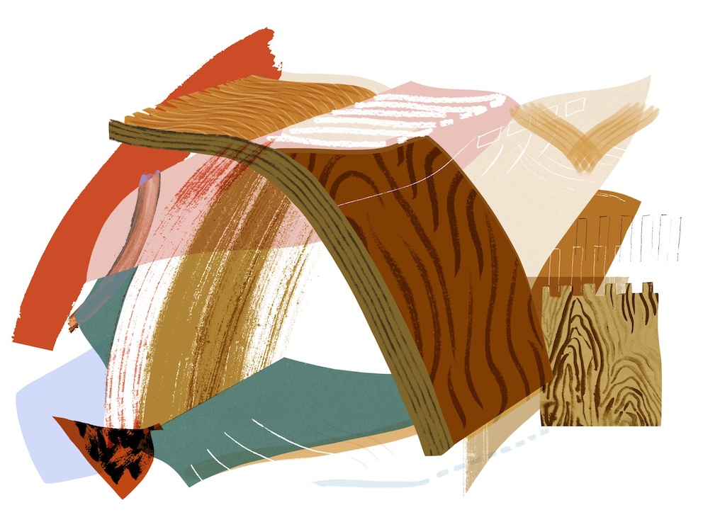 An abstract illustration of molded plywood. An abstract illustration of molded plywood.