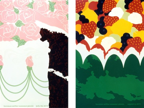 LEFT: 1978 Cake Poster RIGHT: 1977 Fruit Salad Poster