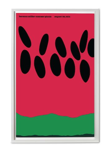 Herman Miller Watermelon poster with frame.