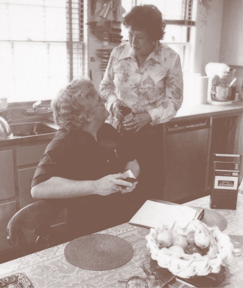 Bill Stumpf and Julia Child in her kitchen, 1977. THF286958