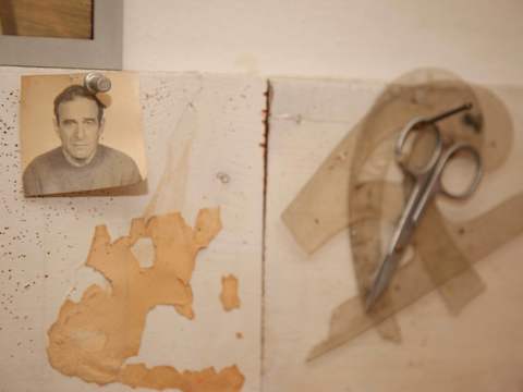French curves and scissors—all the tools he needed. French curves and scissors—all the tools he needed.