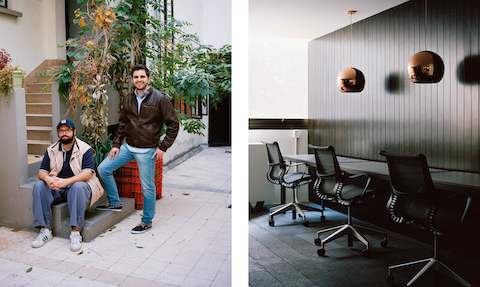 Gonzalo Alvarez and Ricardo Celaya of All City Canvas; interior coworking space at Impact Hub. Photos by Jake Stangel.
