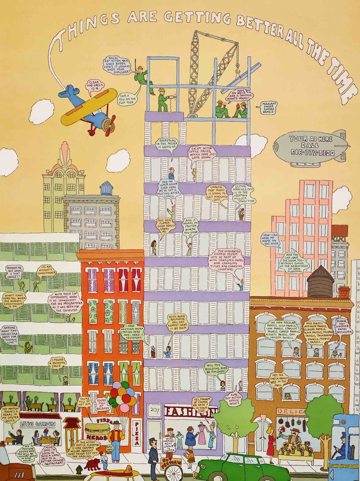 A Chwast illustrated poster for Action Office 2. A Chwast illustrated poster for Action Office 2.